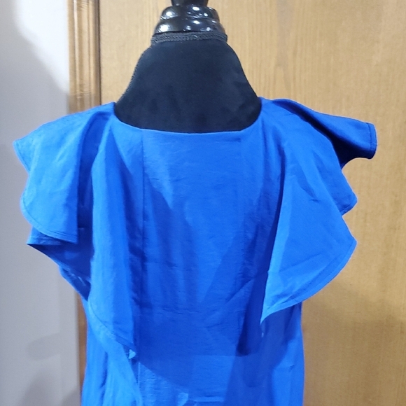 COS Deep Blue Maxi Dress with Ruffle Accent - Picture 6 of 10